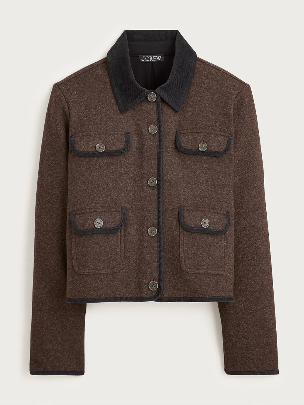 J. Crew Wool Blend Barn Jacket Corduroy Collar (M)